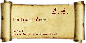 Lőrinczi Áron névjegykártya